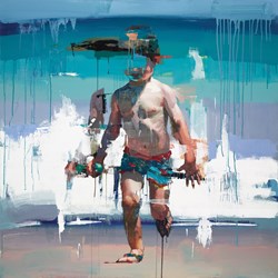 Mar De Poniente by Christian Hook - Limited Edition Canvas on Board sized 16x16 inches. Available from Whitewall Galleries